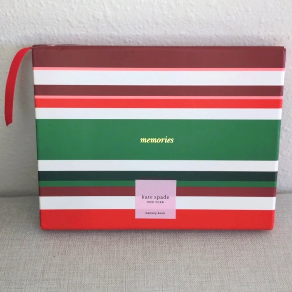 Kate Spade Jolly Stripe Memory book Christmas Holiday Scrapbook
